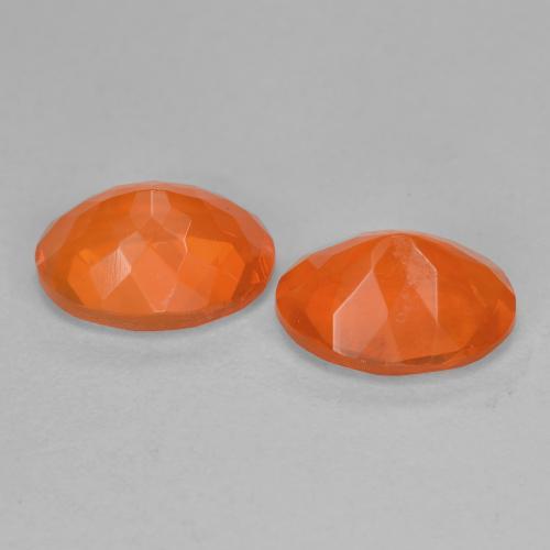 Pedras preciosas de opala de fogo laranja natural de 1,52 ct, corte oval, transparente