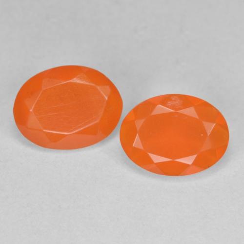 Pedras preciosas de Opala de Fogo fogo laranja natural de 1.19 ct, Corte Oval, Translúcido