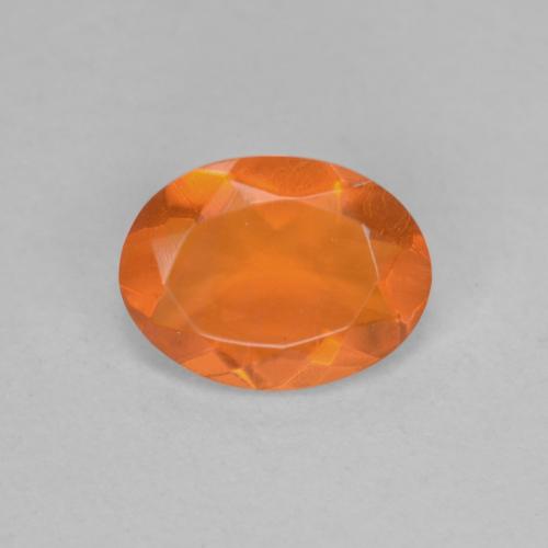 Opala de fogo laranja natural 0,65ct, corte oval, transparente