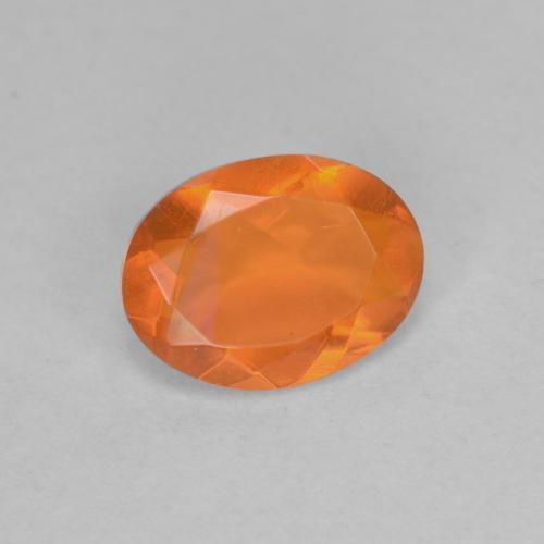 Opala de fogo laranja natural 0,65ct, corte oval, transparente
