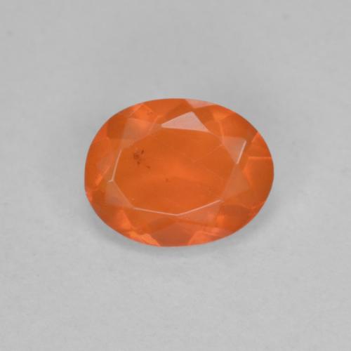Opala de fogo laranja natural 0,56ct, corte oval, transparente