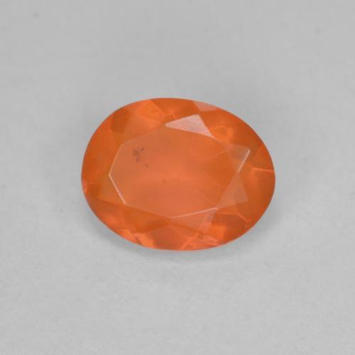 Opala de fogo laranja natural 0,56ct, corte oval, transparente