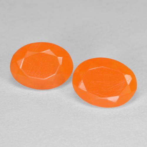 Pedras preciosas de opala de fogo laranja natural de 1,21 ct, corte oval, translúcido