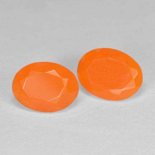 Pedras preciosas de opala de fogo laranja natural de 1,21 ct, corte oval, translúcido