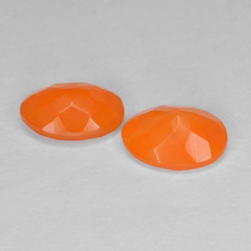 Pedras preciosas de opala de fogo laranja natural de 1,21 ct, corte oval, translúcido