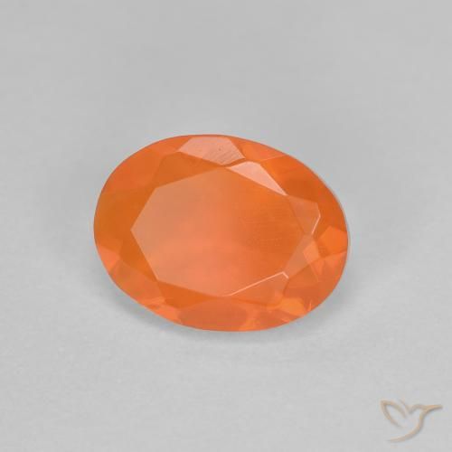 opala de fogo Laranja brilhante Natural 0.70ct, oval, Transparente