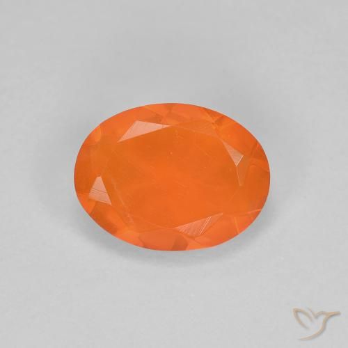 0.67ct Natural Laranja Médio opala de fogo, oval, Transparente