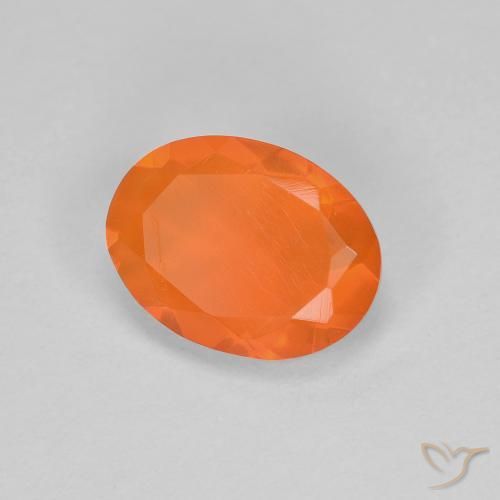 opala de fogo Laranja Médio Natural 0.67ct, oval, Transparente