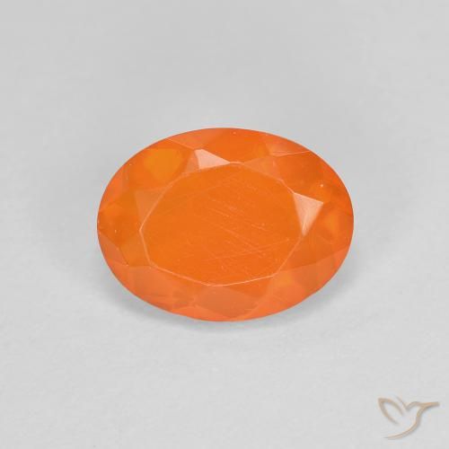 0.72ct Natural Laranja Médio opala de fogo, oval, Transparente