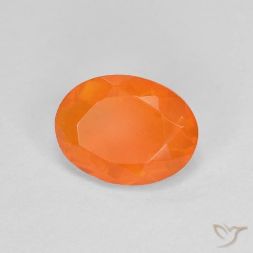 opala de fogo Laranja Médio Natural 0.72ct, oval, Transparente