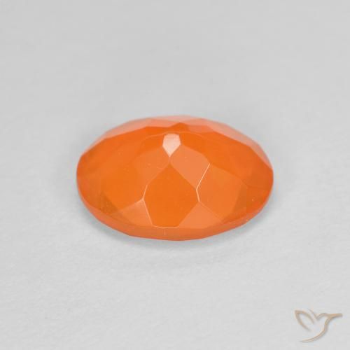 opala de fogo Laranja Médio Natural 0.72ct, oval, Transparente