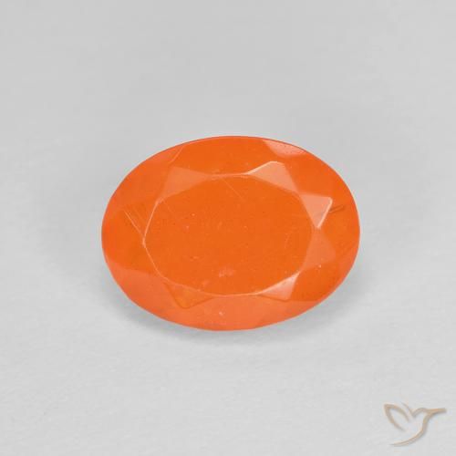 0.79ct Natural Laranja Médio opala de fogo, oval, Transparente
