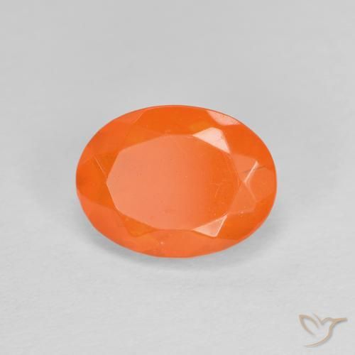 opala de fogo Laranja Médio Natural 0.79ct, oval, Transparente