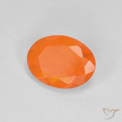 0.63ct Natural Laranja Médio opala de fogo, oval, Transparente