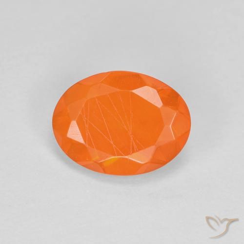 opala de fogo Laranja Médio Natural 0.63ct, oval, Transparente