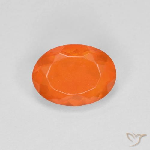 0.68ct Natural Laranja Médio opala de fogo, oval, Transparente