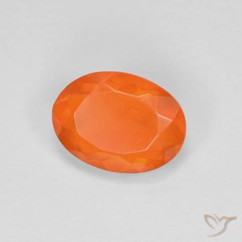opala de fogo Laranja Médio Natural 0.68ct, oval, Transparente