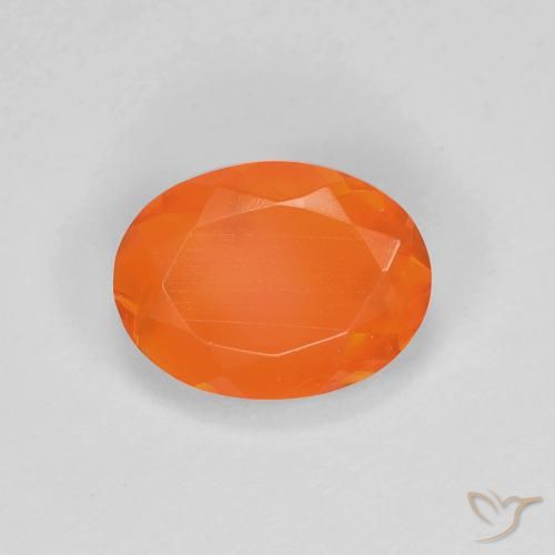 0.81ct Natural laranja avermelhado opala de fogo, oval, Transparente