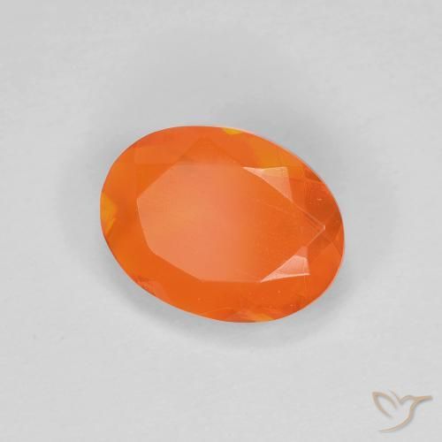opala de fogo laranja avermelhado Natural 0.81ct, oval, Transparente