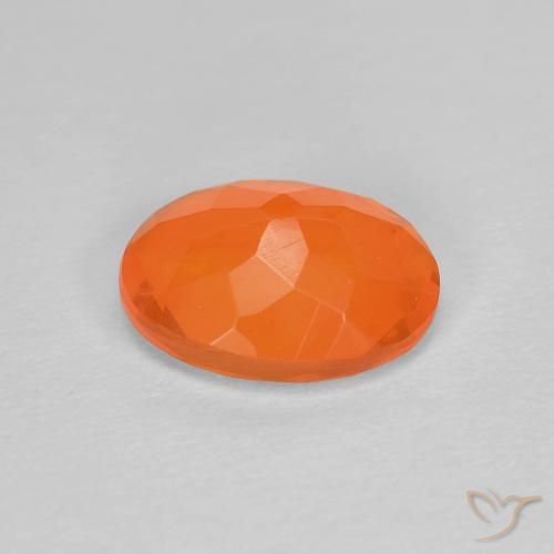opala de fogo laranja avermelhado Natural 0.81ct, oval, Transparente
