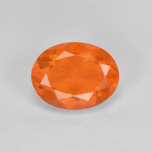 Opala de fogo laranja natural 0,84ct, corte oval, transparente