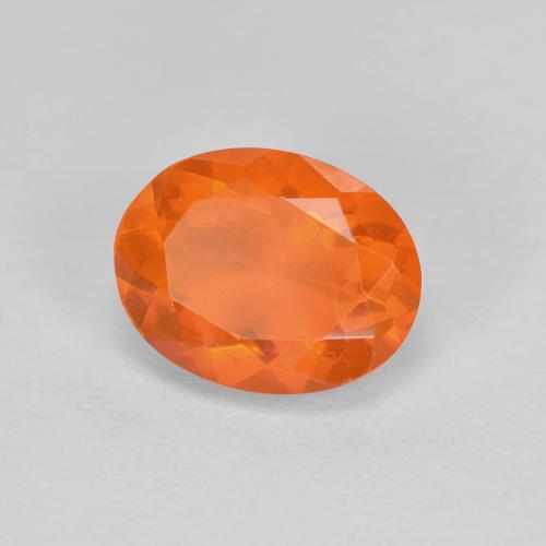Opala de fogo laranja natural 0,84ct, corte oval, transparente