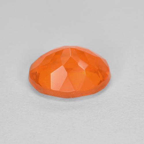 Opala de fogo laranja natural 0,84ct, corte oval, transparente