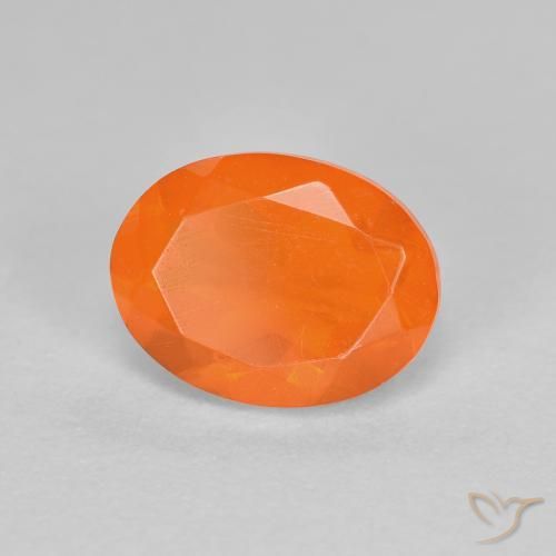 opala de fogo Laranja Médio Natural 0.92ct, oval, Transparente
