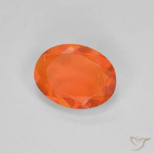 opala de fogo Laranja brilhante Natural 0.56ct, oval, Transparente