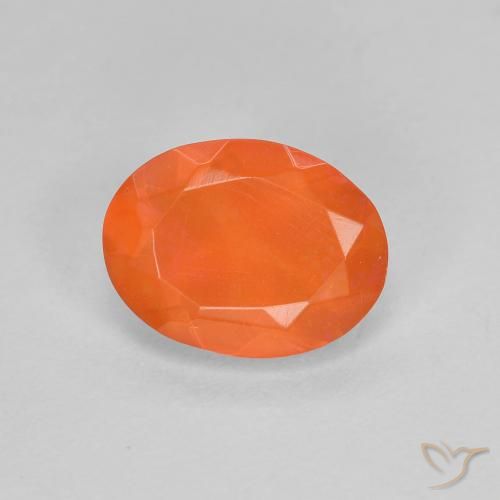 0.68ct Natural Laranja brilhante opala de fogo, oval, Transparente