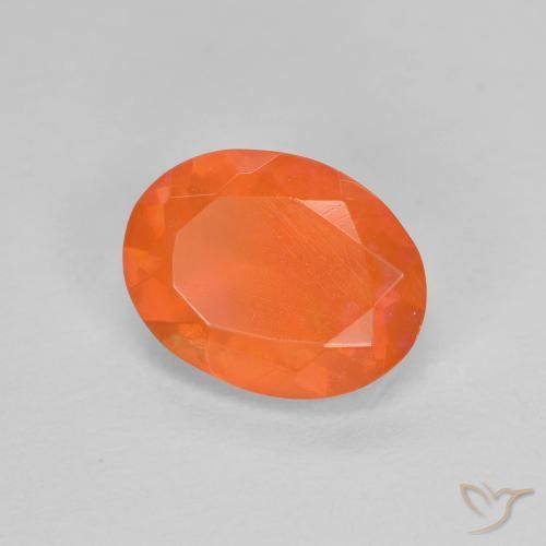 opala de fogo Laranja brilhante Natural 0.68ct, oval, Transparente