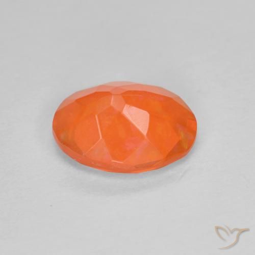 opala de fogo Laranja brilhante Natural 0.68ct, oval, Transparente