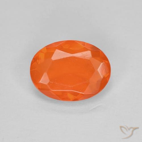 0.67ct Natural Laranja brilhante opala de fogo, oval, Transparente