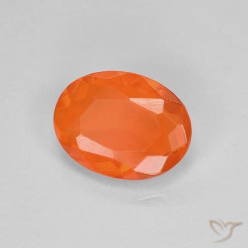 opala de fogo Laranja brilhante Natural 0.67ct, oval, Transparente