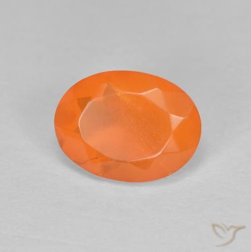 0.83ct Natural laranja avermelhado opala de fogo, oval, Translúcido