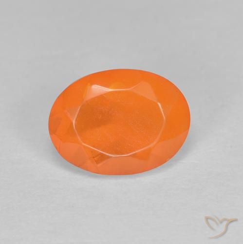 opala de fogo laranja avermelhado Natural 0.83ct, oval, Translúcido