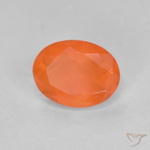 opala de fogo Laranja Médio Natural 0.68ct, oval, Translúcido