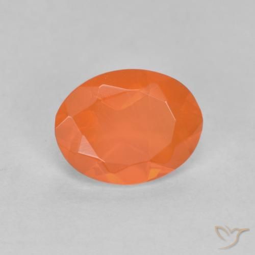 opala de fogo Laranja Médio Natural 0.63ct, oval, Translúcido