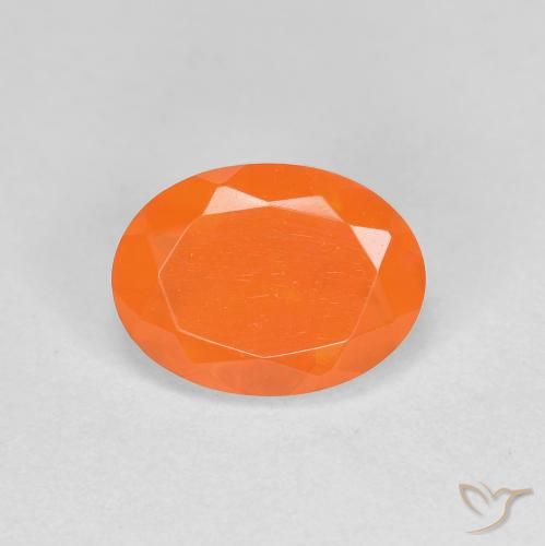 0.76ct Natural fogo laranja opala de fogo, oval, Translúcido