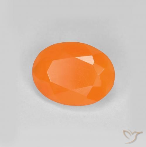 0.70ct Natural laranja avermelhado opala de fogo, oval, Translúcido