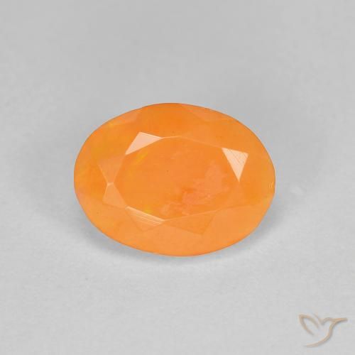 0.75ct Natural Laranja Médio opala de fogo, oval, Translúcido