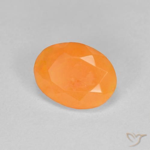opala de fogo Laranja Médio Natural 0.75ct, oval, Translúcido