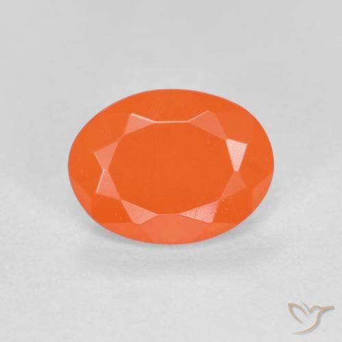 0.69ct Natural Laranja brilhante opala de fogo, oval, Translúcido