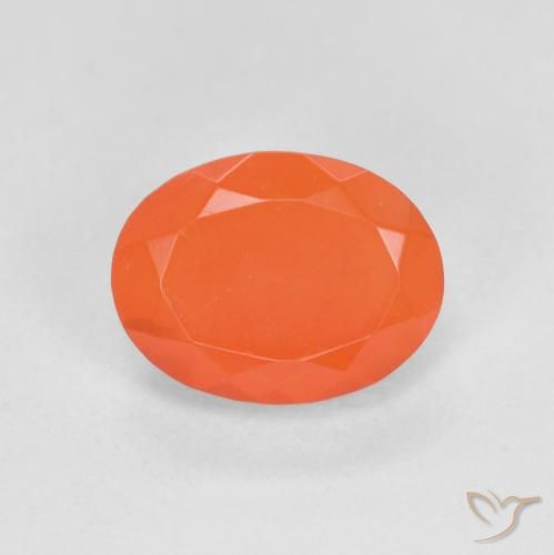 0.78ct Natural Laranja brilhante opala de fogo, oval, Translúcido