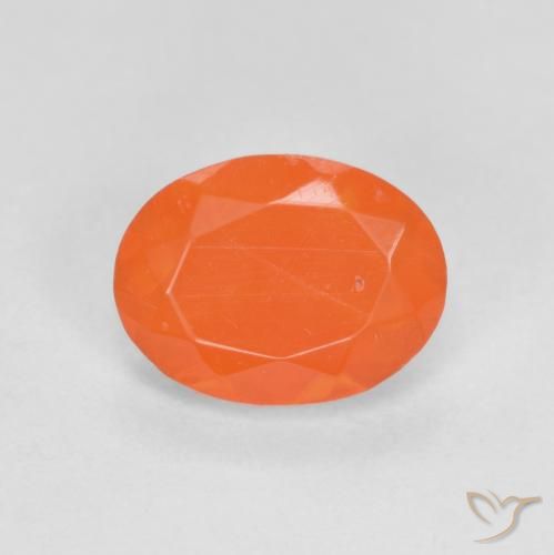 0.72ct Natural Laranja Médio opala de fogo, oval, Translúcido