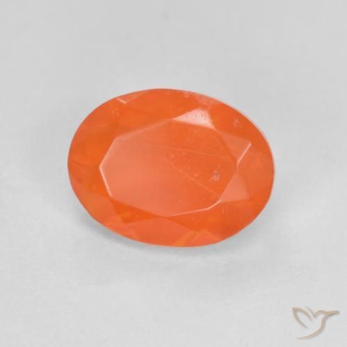 opala de fogo Laranja Médio Natural 0.72ct, oval, Translúcido