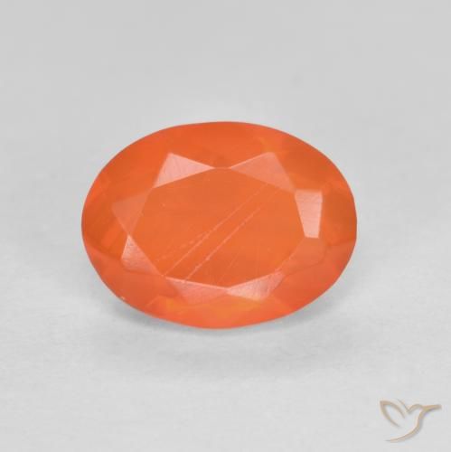 0.72ct Natural Laranja Intenso opala de fogo, oval, Translúcido