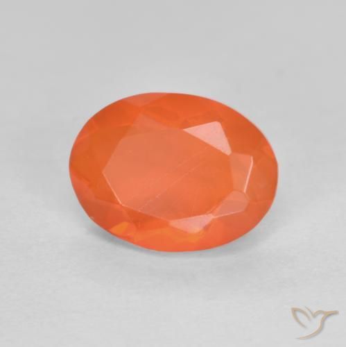 opala de fogo Laranja Intenso Natural 0.72ct, oval, Translúcido