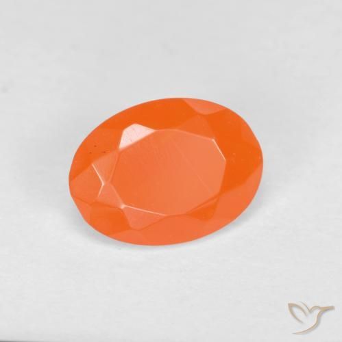 opala de fogo Damasco Laranja Quente Natural 0.64ct, oval, Translúcido