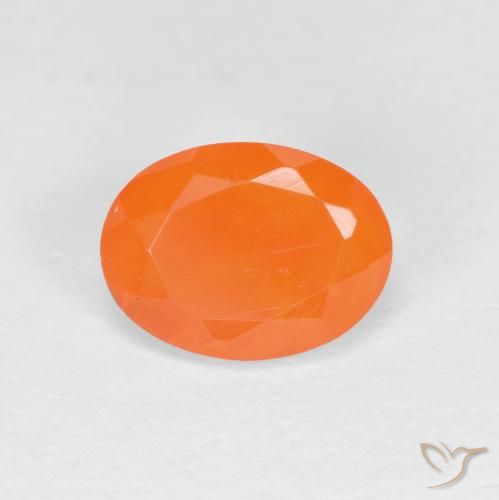 0.82ct Natural Laranja Médio opala de fogo, oval, Translúcido